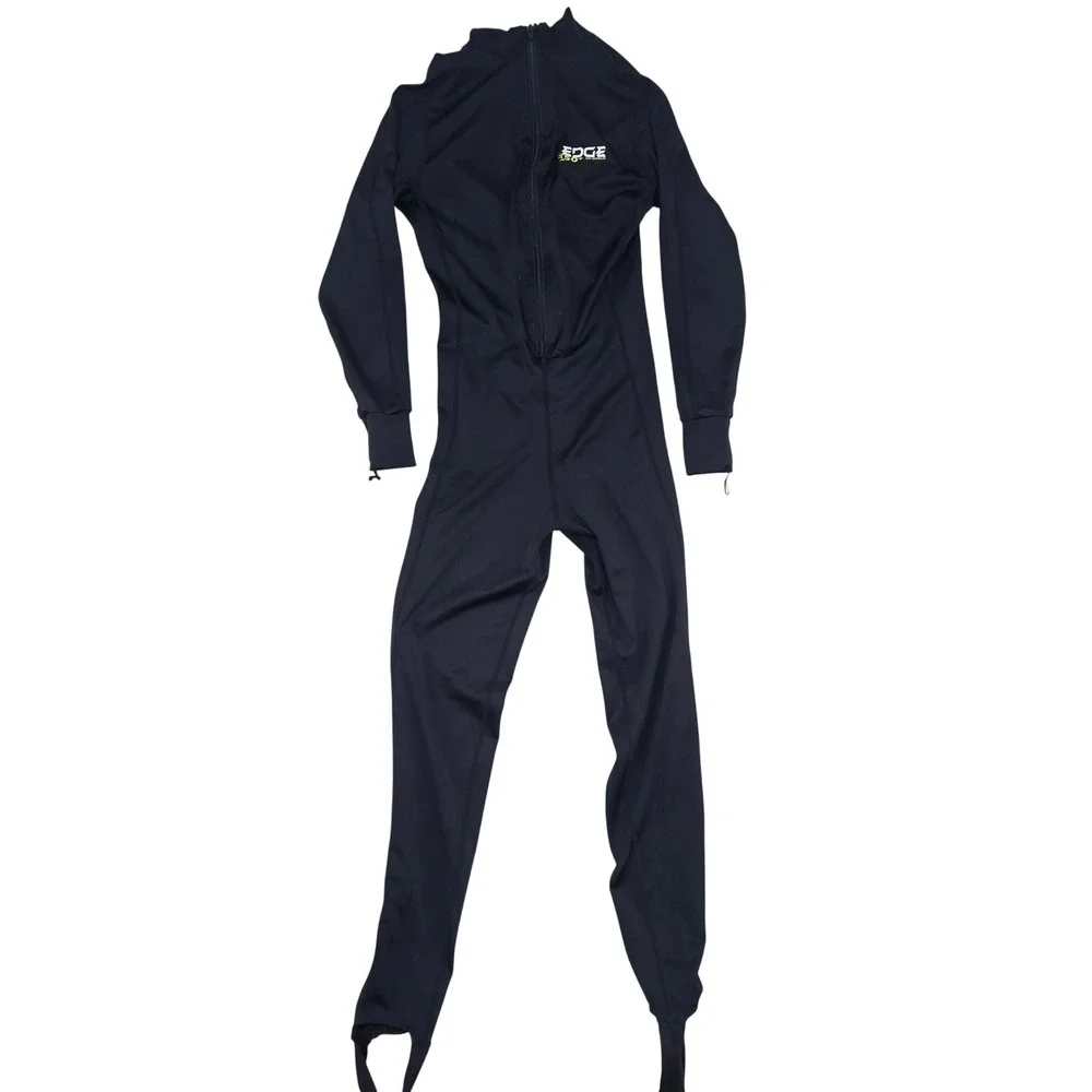 Edge UV Shield 50+ Full Body Rash Guard Black Long Sleeve Stirrup‎ Suit Small